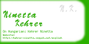 ninetta kehrer business card